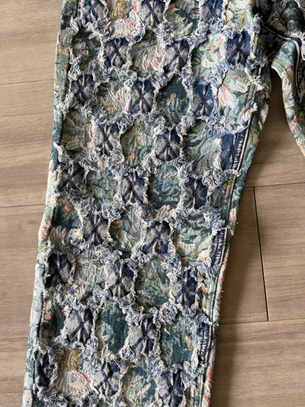 Textured Multi-Color Patchwork Jeans (36x32) - Picture 5 of 10